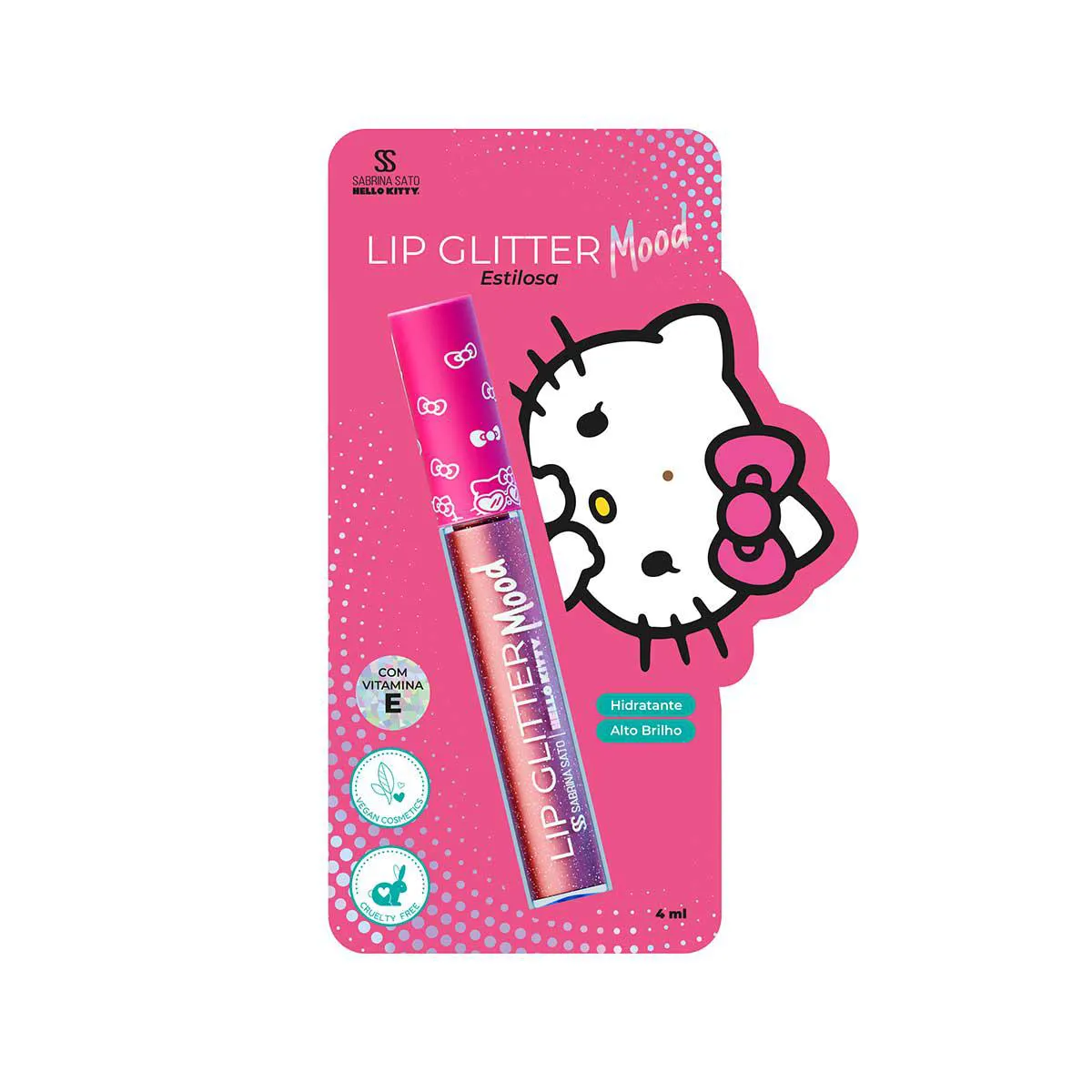 Lip Glitter Mood Sabrina Sato Hello Kitty - Estilosa 4ml