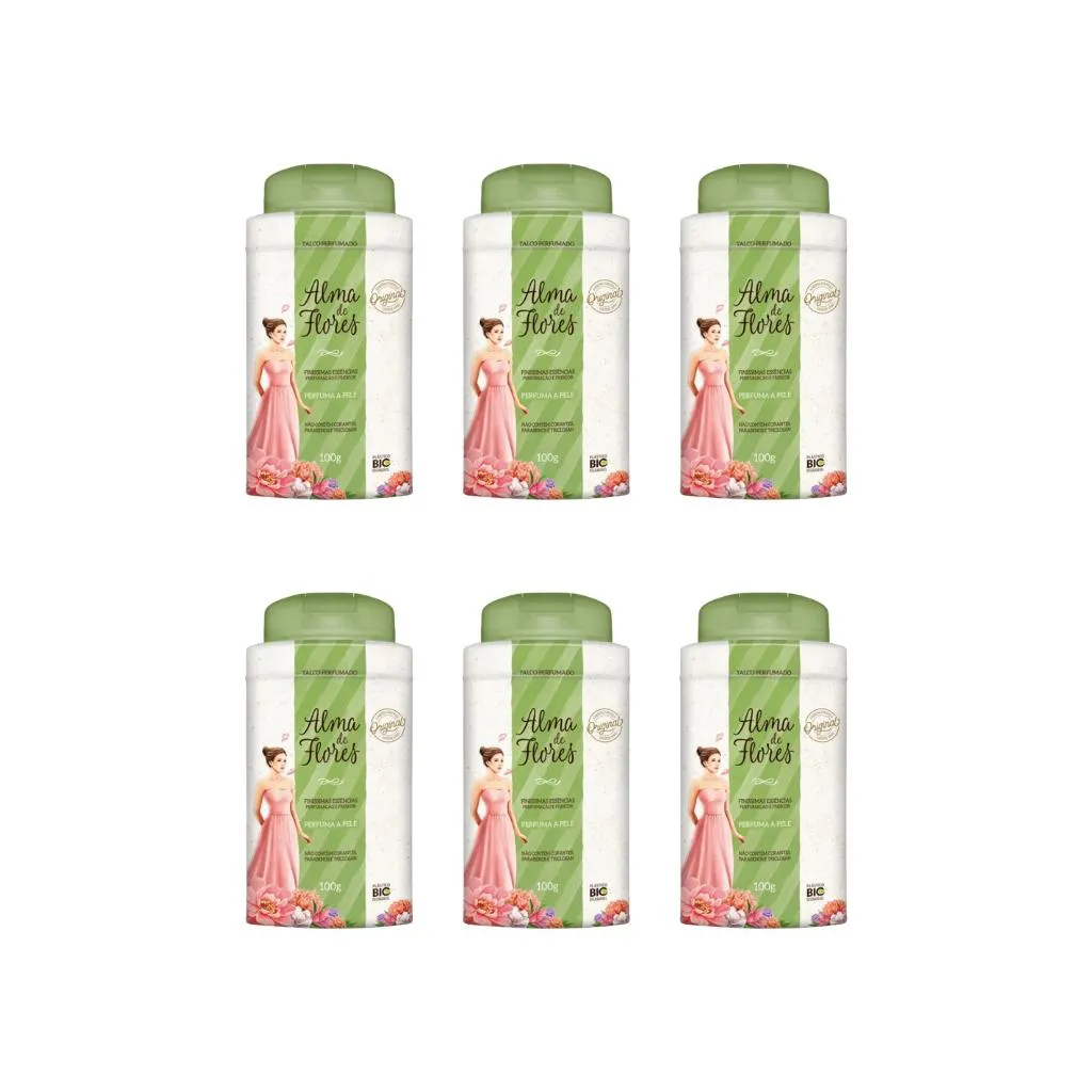 Talco Alma de Flores 100g Finiss Essencias Classico - Kit C6un