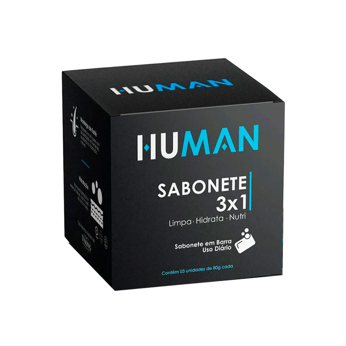Sabonete 3x1 Human 3 unidades de 80g cada