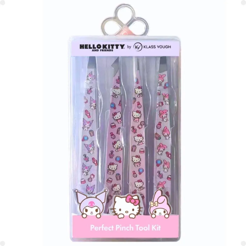 Kit de Pinças Estampadas Hello Kitty By Klass Vough Perfect Pinch Tool com 4 Twhk-10