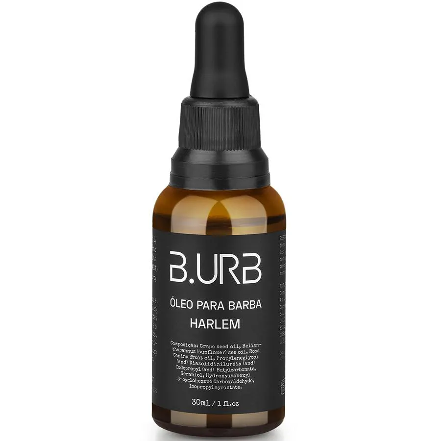 Óleo para Barba Harlem Amadeirado Toque Seco 30ml Barba Urbana B.urb