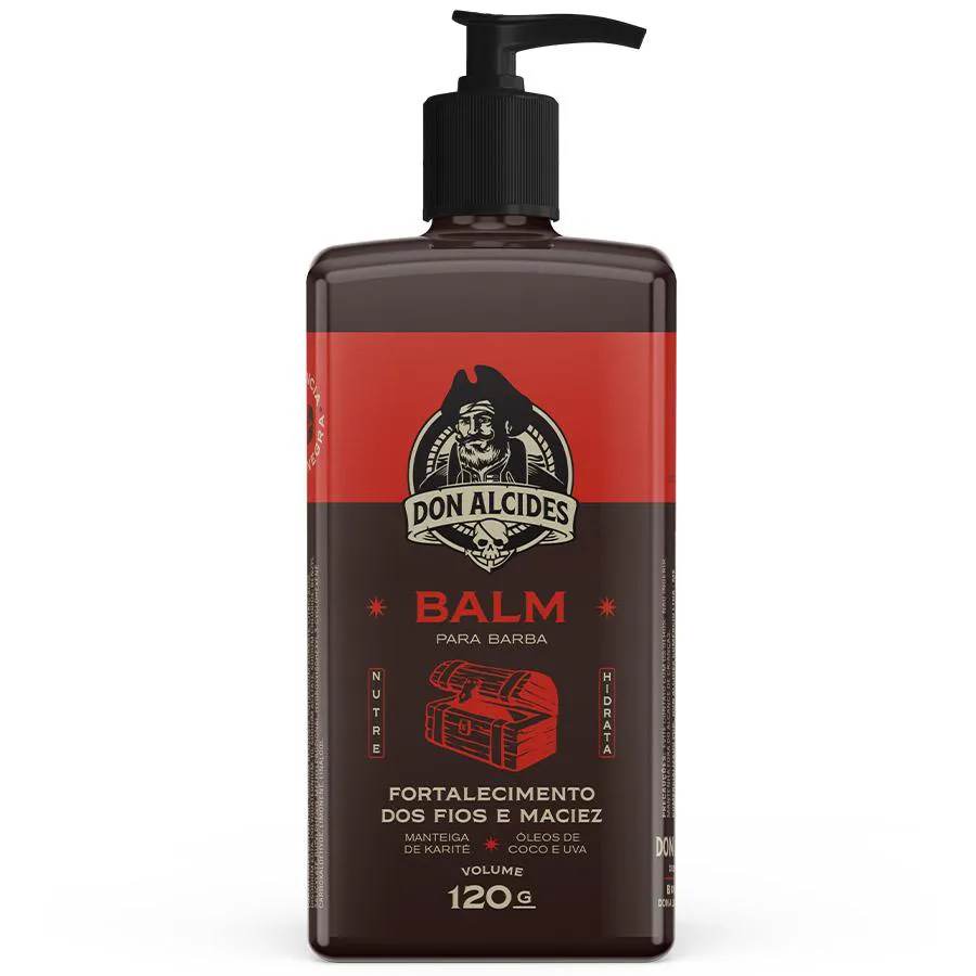 Balm para Barba Negra Amadeirado, Doce e Marcante 120g Don Alcides