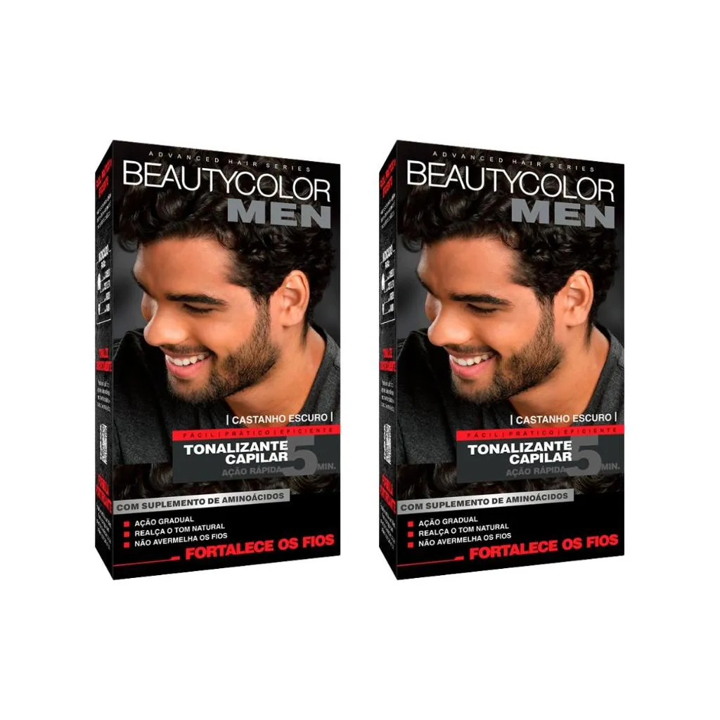 Coloraçao Beauty Color Men Castanho Escuro - Kit C / 2un