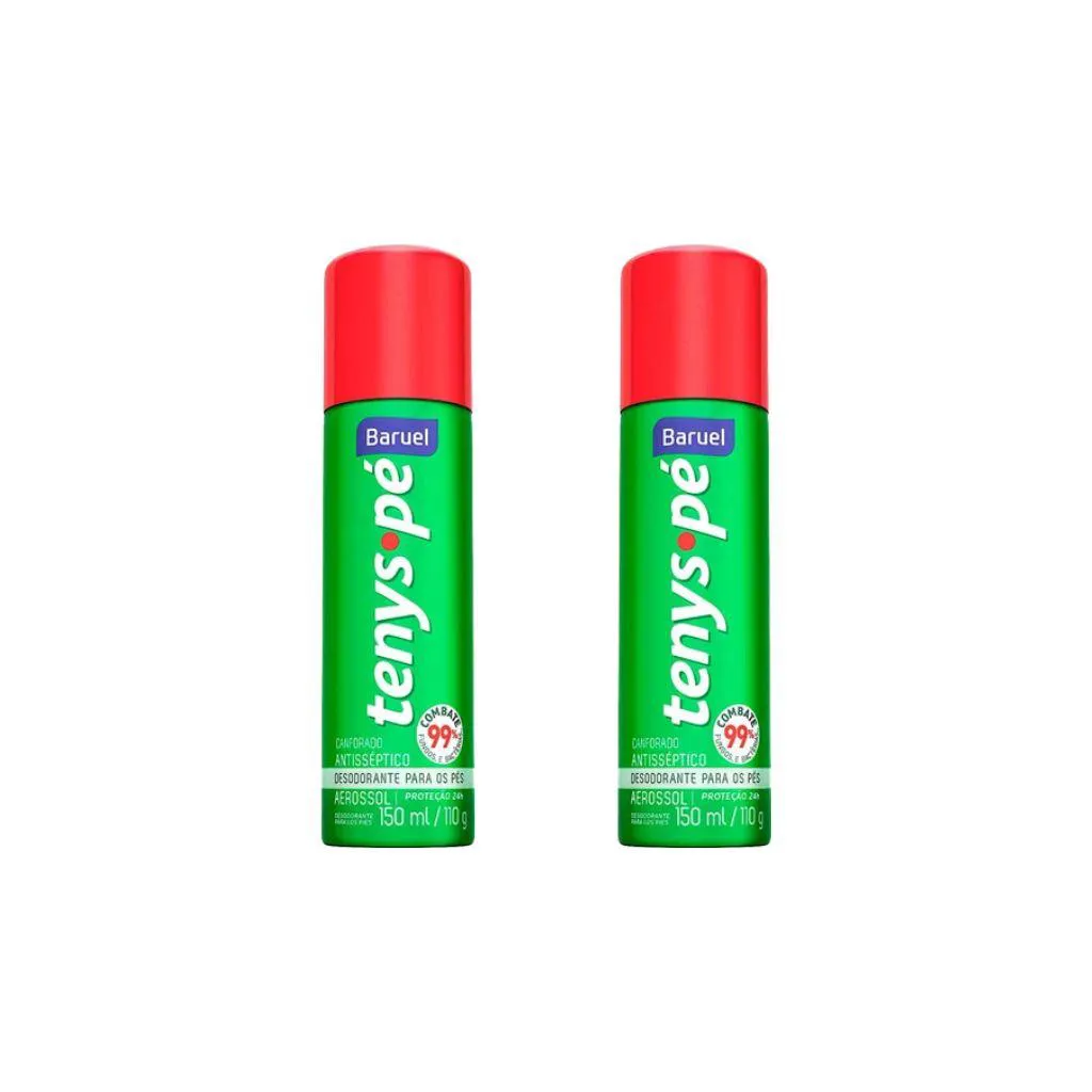 Talco Pes Tenys Pe Baruel Aerossol 150ml Canforado - Kit C / 2un