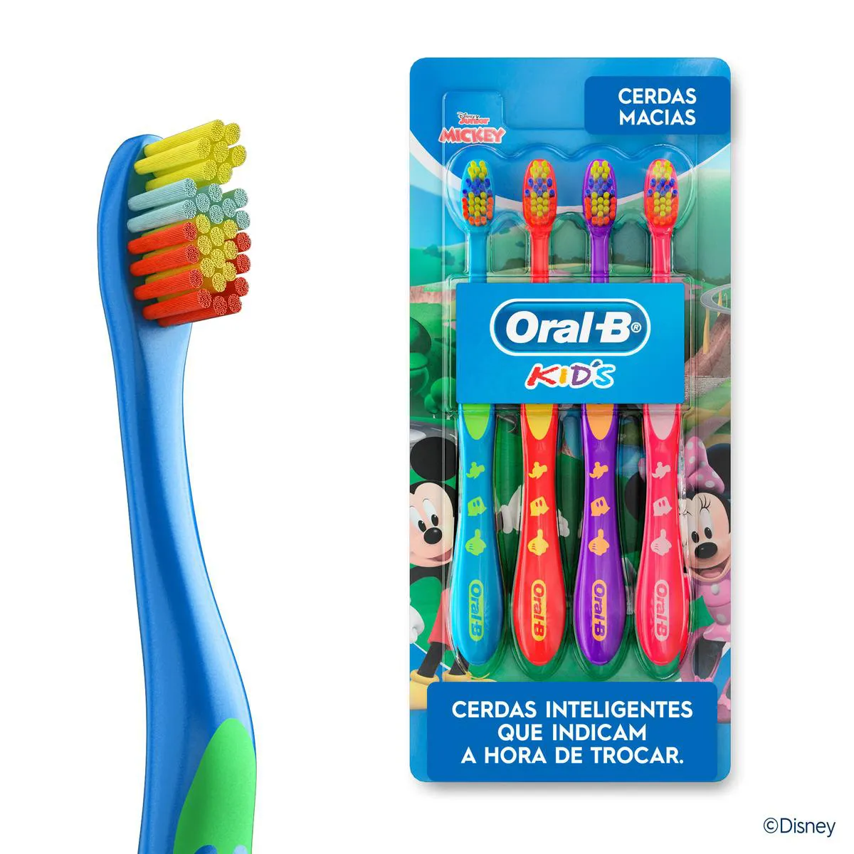 Escova de Dentes Infantil Oral-B Kids com Cerdas Suaves 4 Unidades