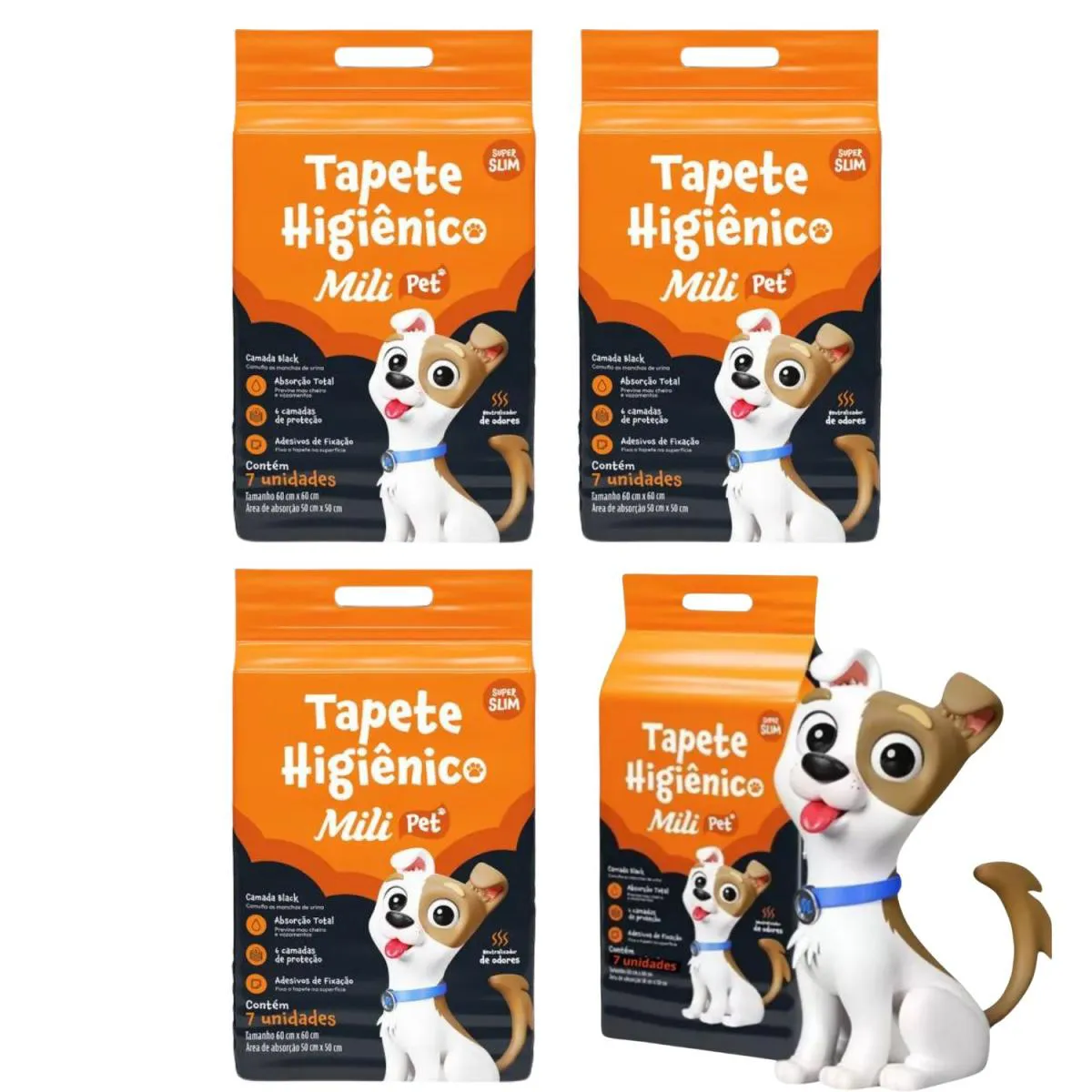 Kit C4 Tapete Higiênico C/ 7 Unidades - Mili Pet