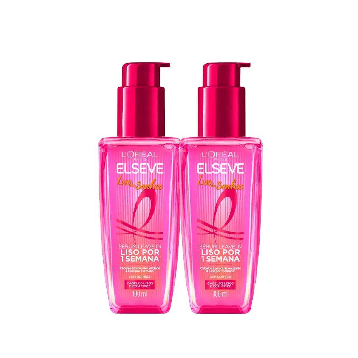 Kit L'Oréal Paris Elseve Liso dos Sonhos Sérum Leave-In 100ml 2 unidades