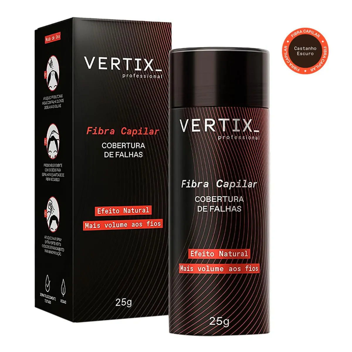 Vertix Professional Fibra Capilar Castanho Escuro 25g