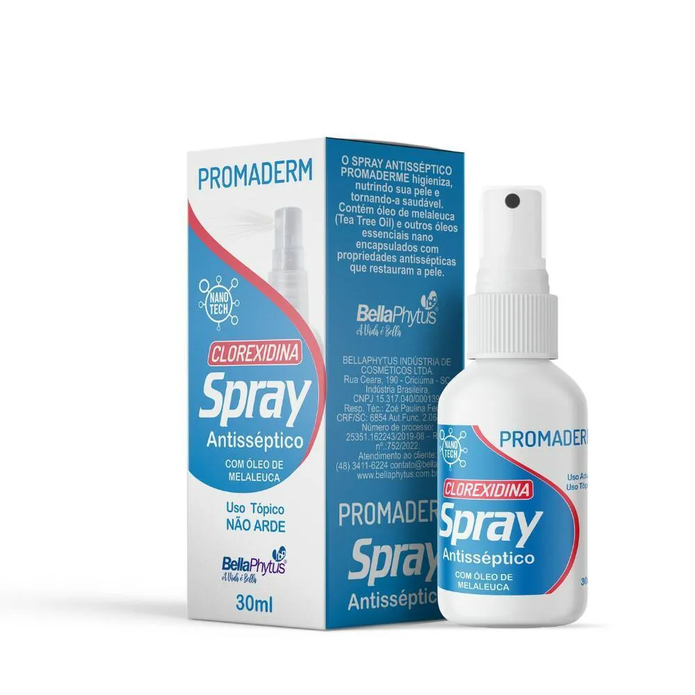 Spray Antisséptico Clorexidina Promaderm 30Ml - Bellaphytus