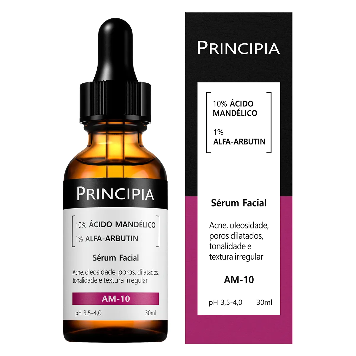 Sérum Facial Renovador Principia Skincare AM-10 Ácido Mandélico + Alfa-arbutin 30ml