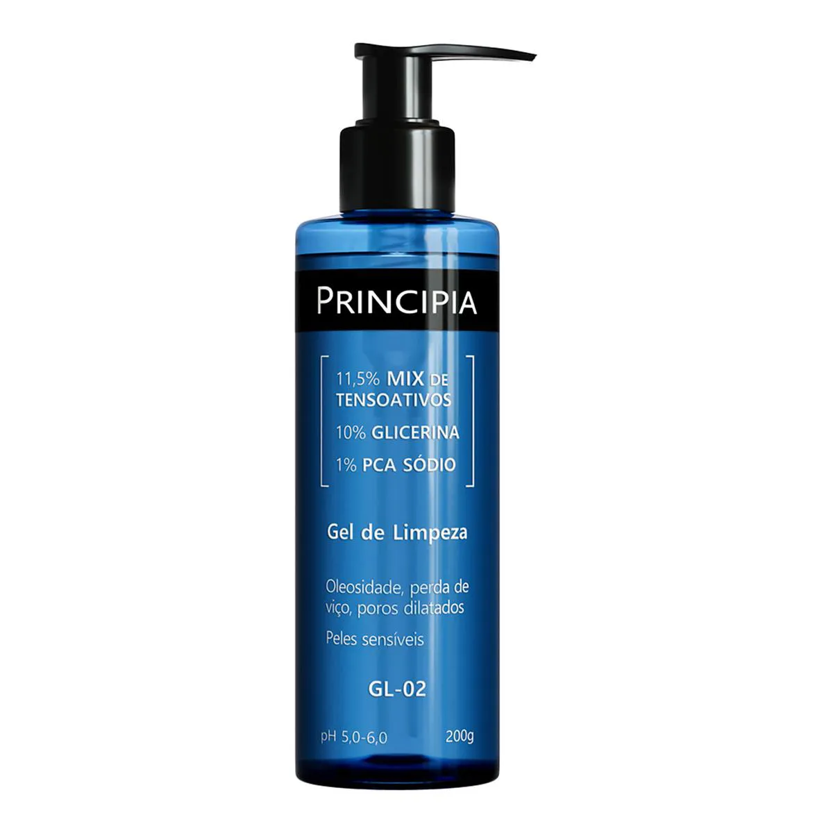 Gel de Limpeza Facial Suave Principia Skincare GL-02 11,5% Tensoativos + 10% Glicerina + 1% PCA Sódio 200g