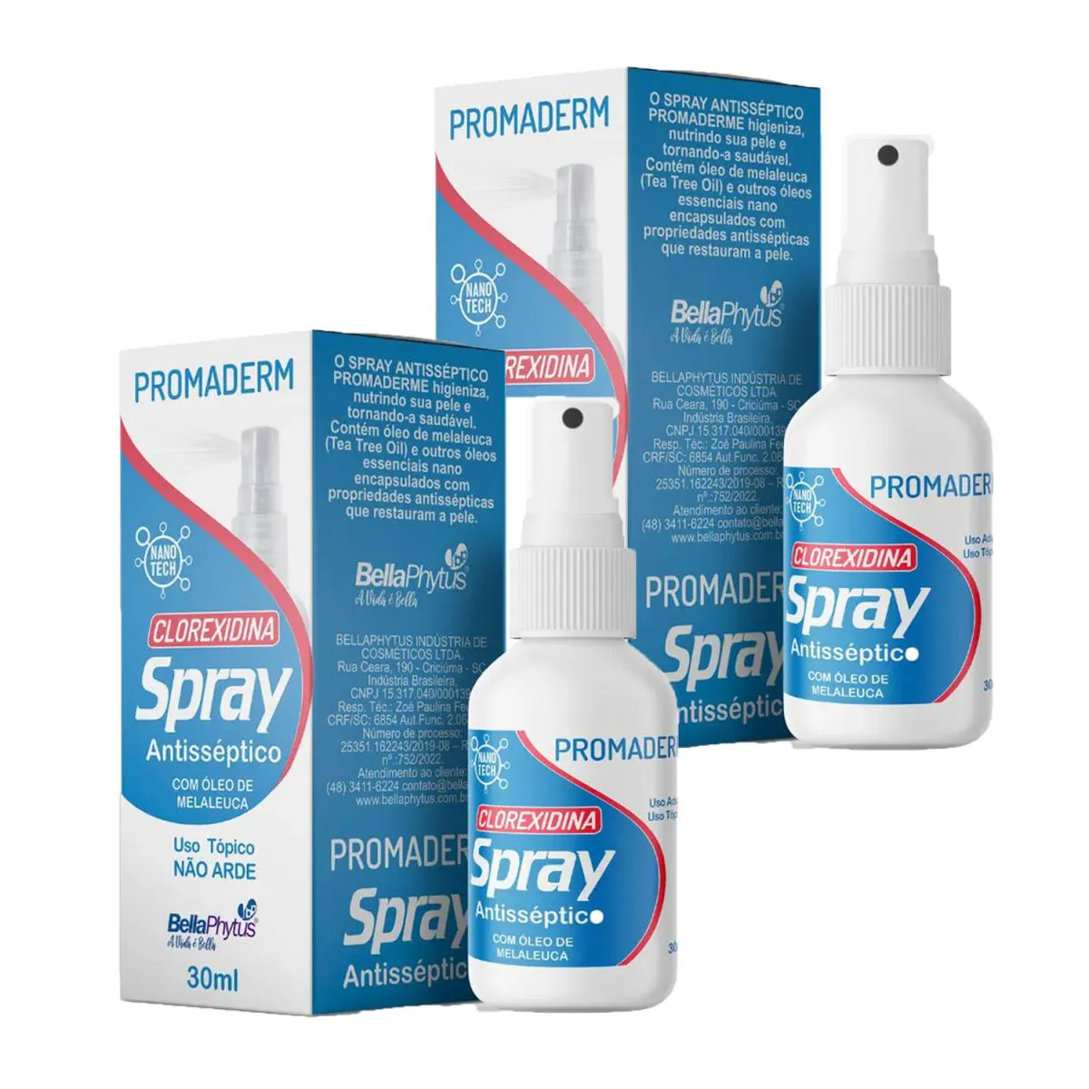 Kit 2Un Spray Antisséptico Clorexidina + Óleo de Melaleuca Promaderme Bellaphytus