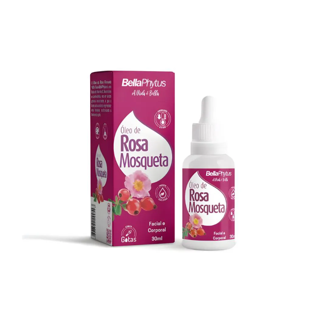 Rosa Mosqueta Rubiginosa Óleo 100% Puro 30Ml - Bellaphytus Clareador Facial e Corporal