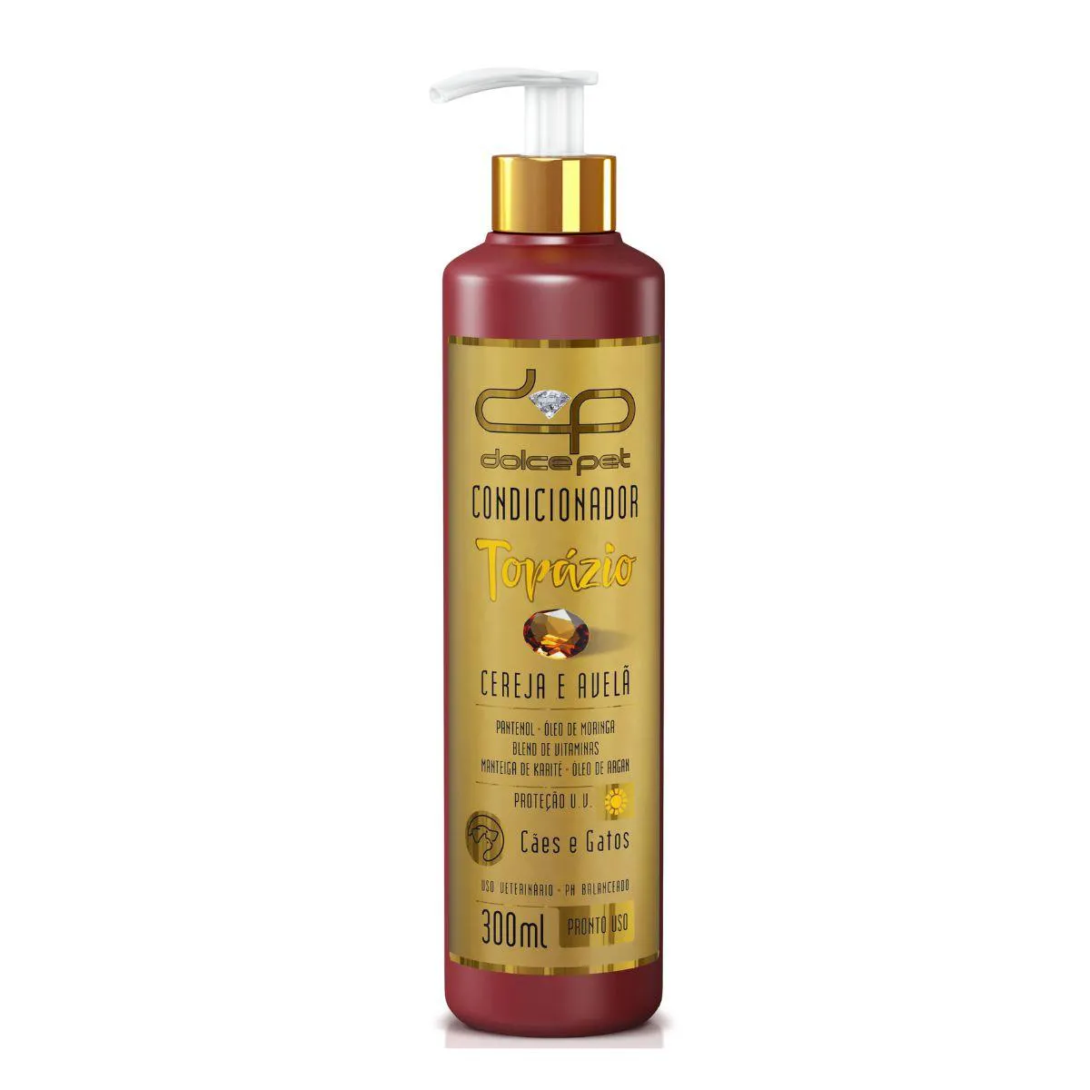 Condicionador Topázio Cereja e Avelã Dolce Pet para Cães e Gatos - 300Ml