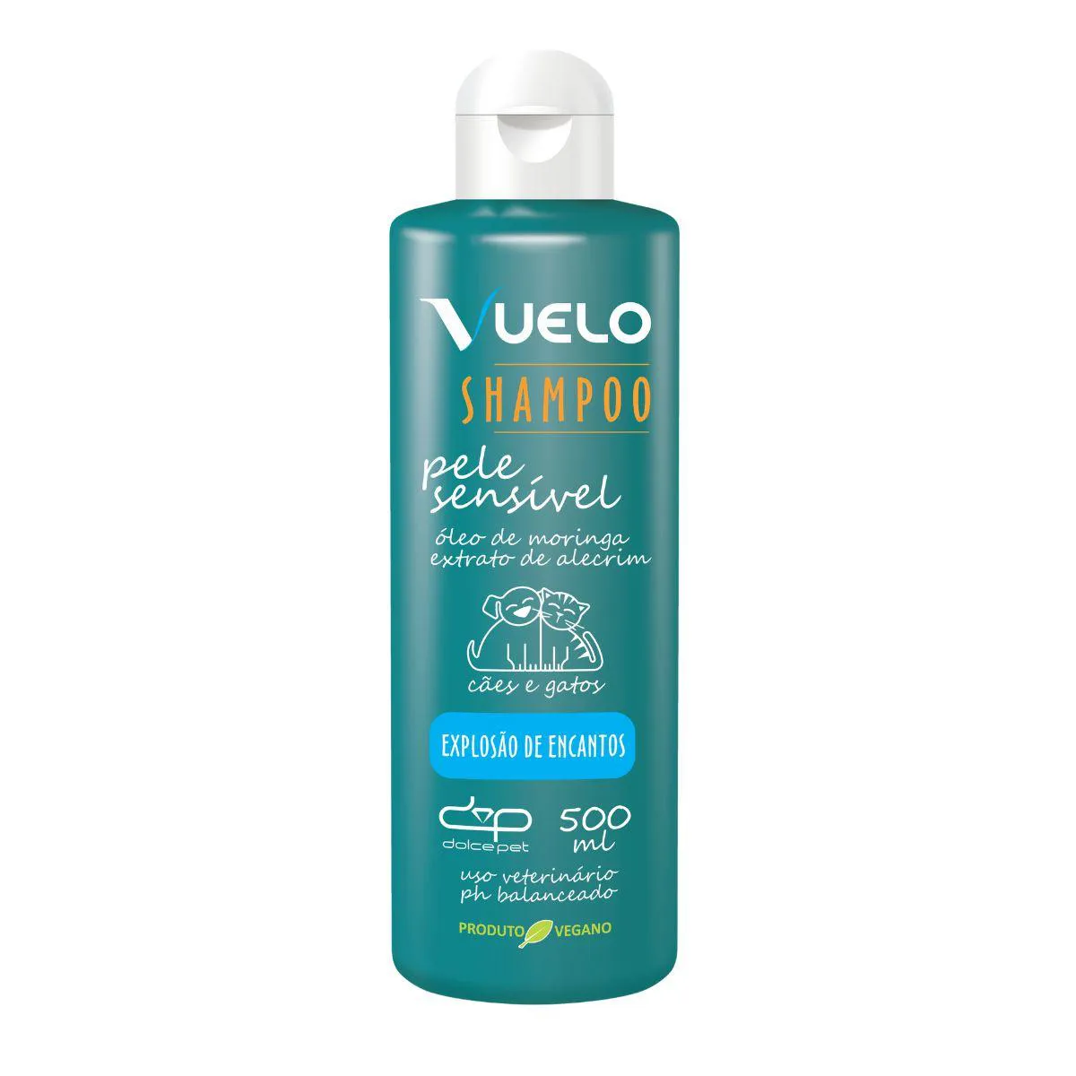 Shampoo Vuelo Pele Sensível Explosão de Encantos para Cães e Gatos 500Ml