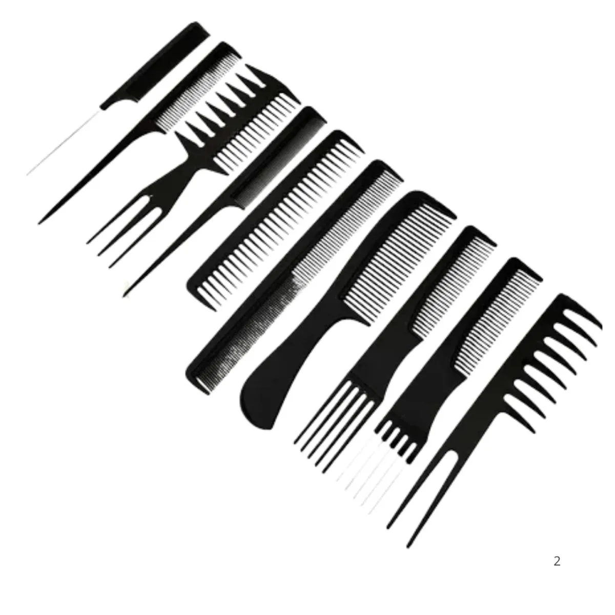 Kit 10 Pentes Profissional Cabeleireiro Pente Fino Garfo Salão Barbeiro para Corte