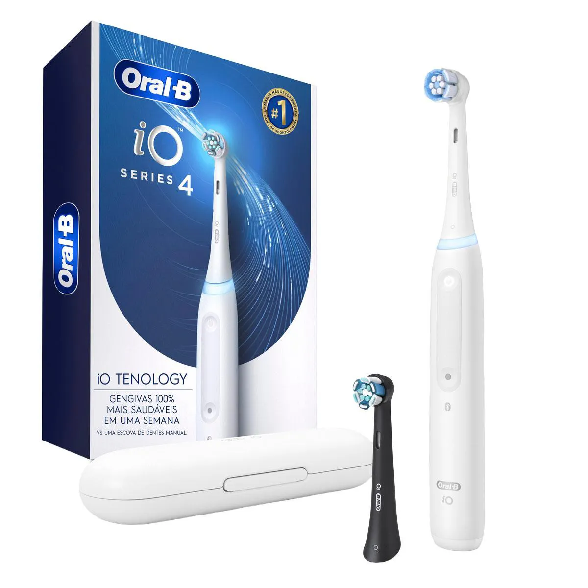 Escova de Dente Elétrica Oral B IO Series 4 1 Cabo + 2 Refis