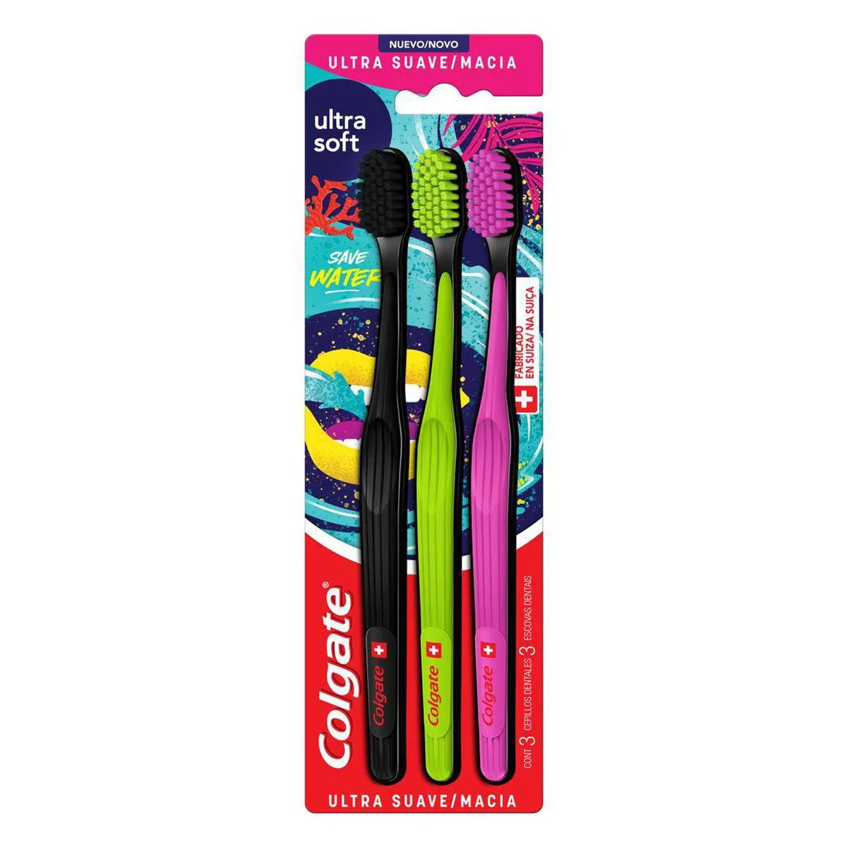 Escova de Dente Colgate Ultra Soft Ultra Macia com 3 unidades