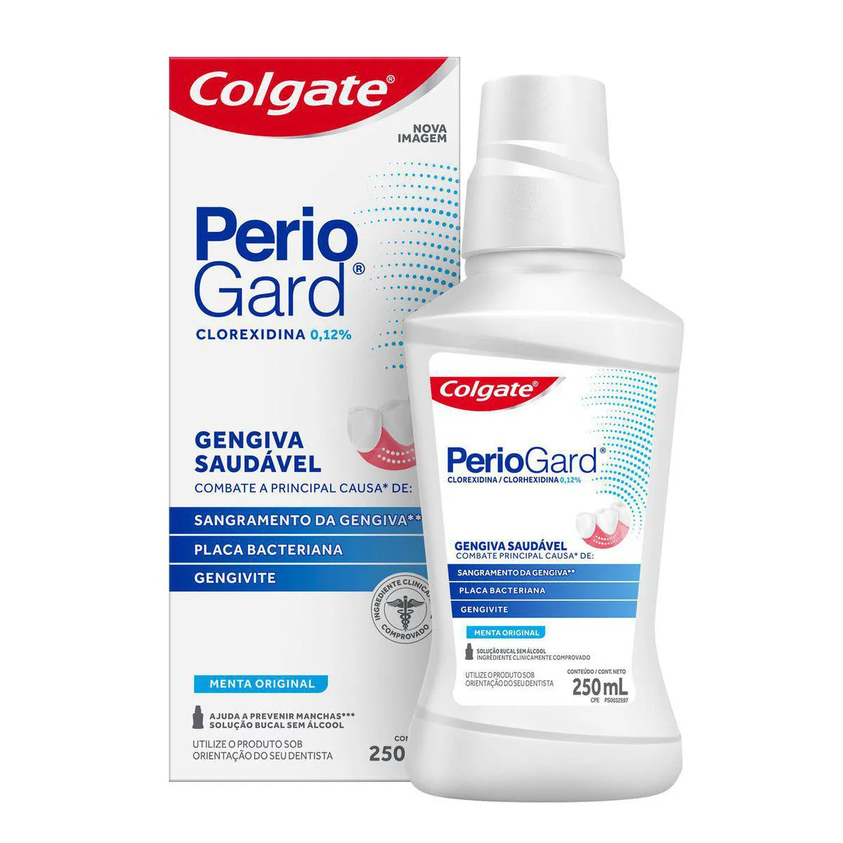 Enxaguante Bucal Antisséptico Colgate PerioGard Menta Sem Álcool 250ml