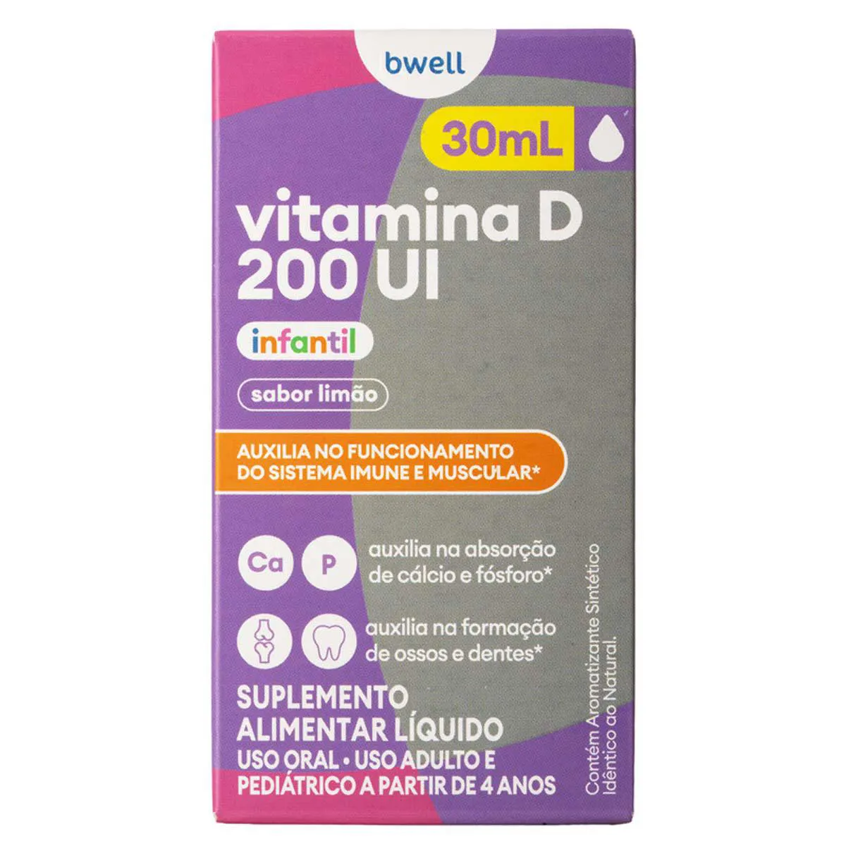 Vitamina D Infantil Bwell Limão Gotas 30ml