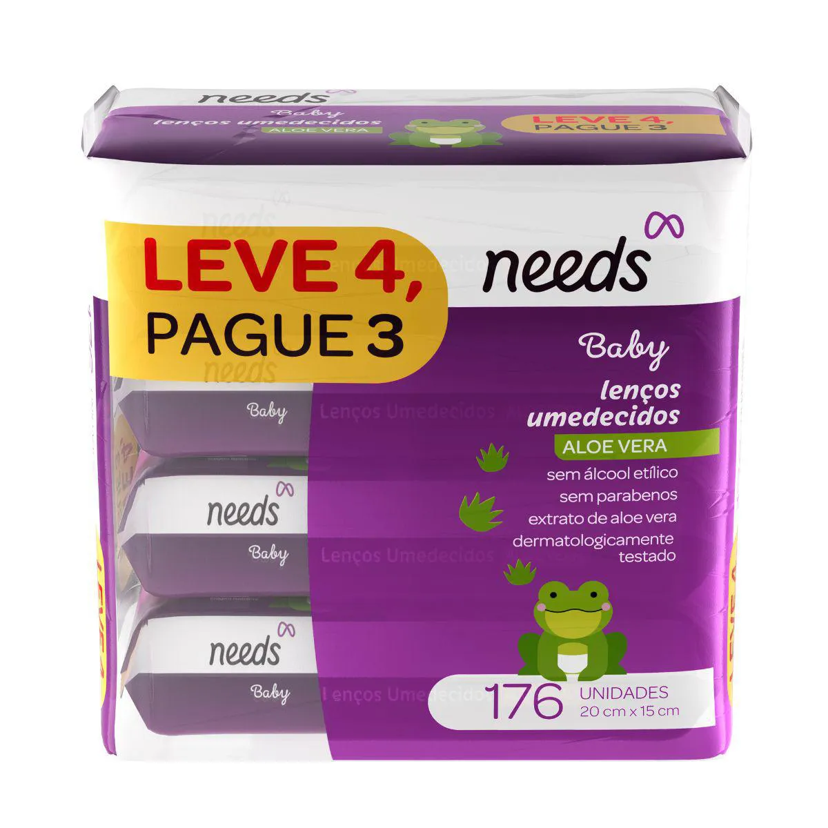 Lenço Umedecido Needs Baby Aloe Vera 176 Unidades
