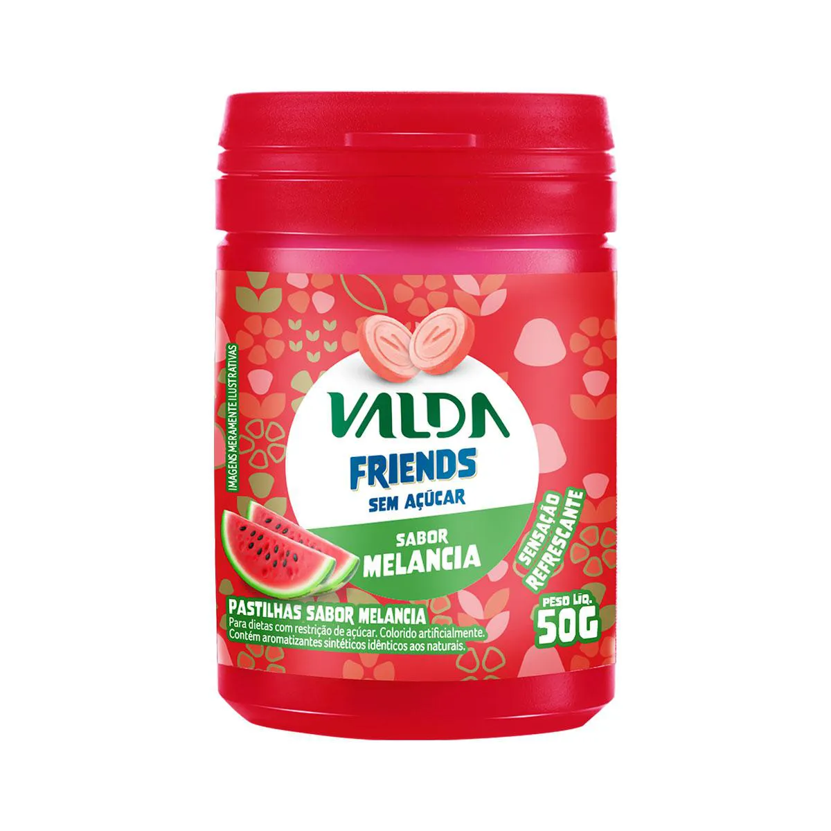 Pastilhas Valda Friends Melancia Pote 50g