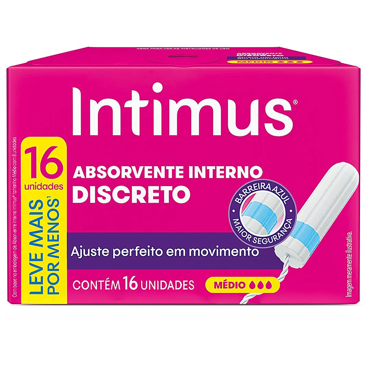 Absorvente Interno Intimus Discreto Médio 16 unidades