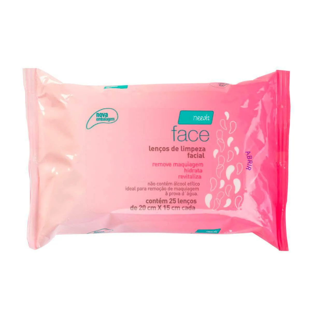 Lenço Demaquilante Needs Face Limpeza Facial 25 Unidades