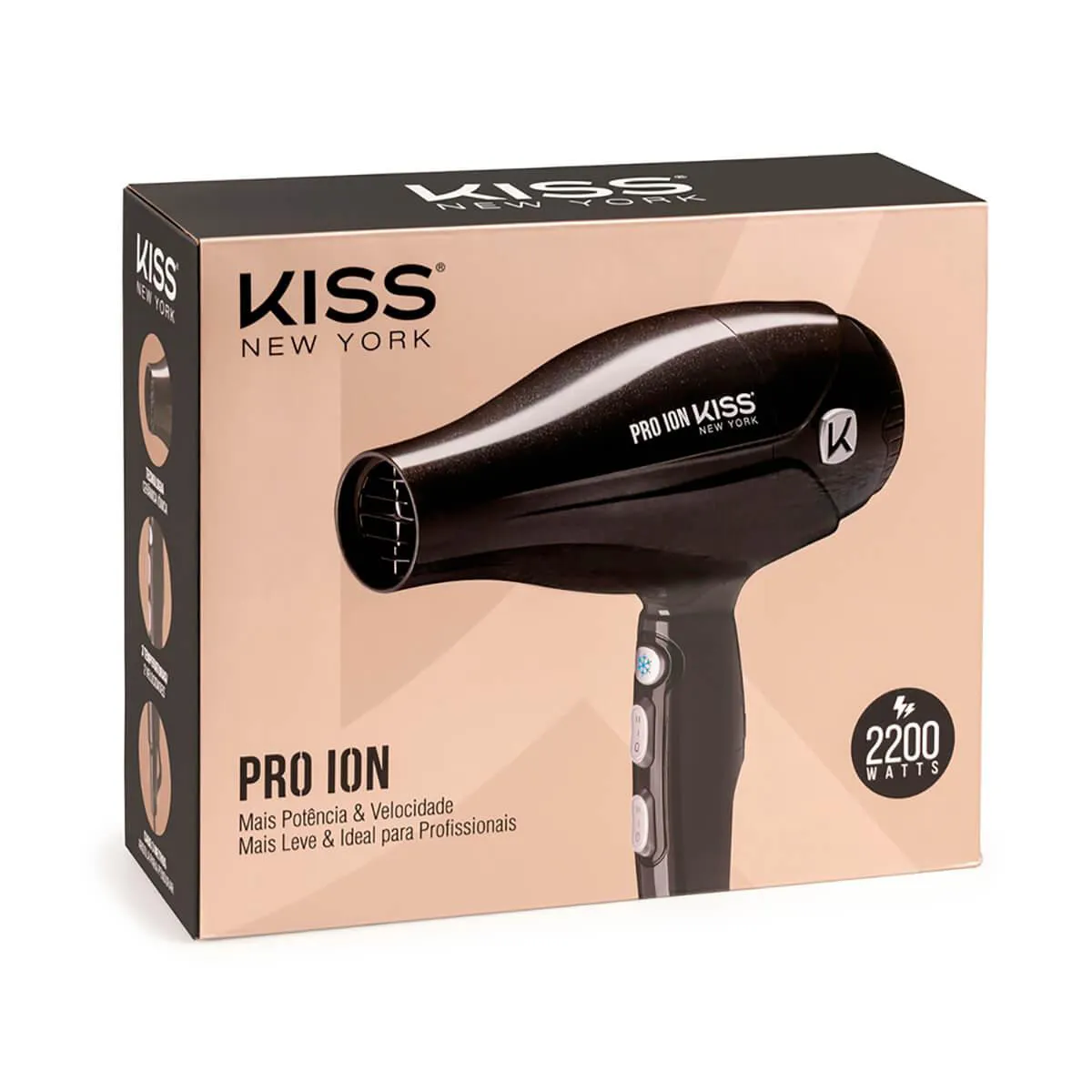 Secador de Cabelo Kiss New York Pro Ion 2200W 220V 1 unidade