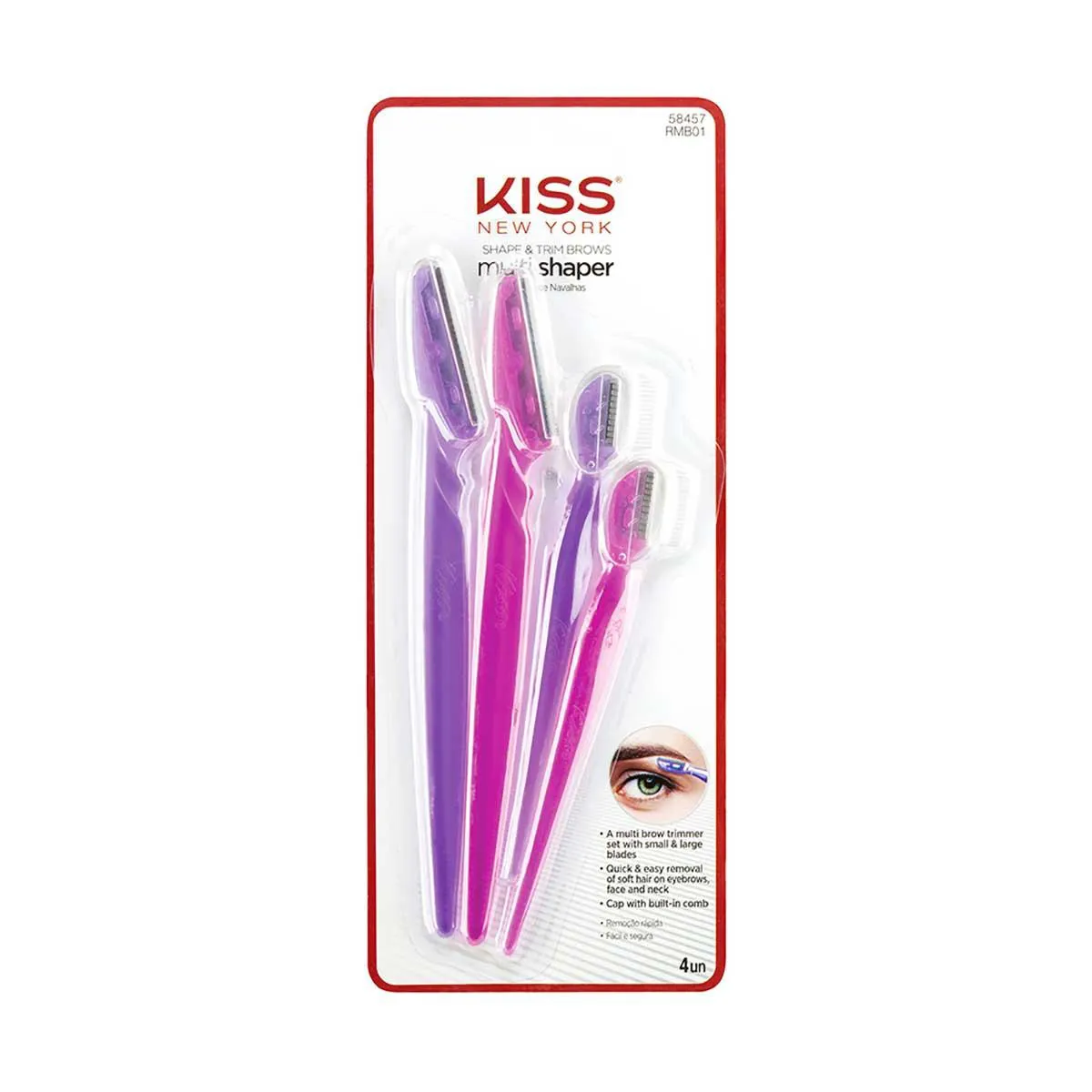 Combo de Navalhas Kiss NY Multi Shaper com 4 unidades