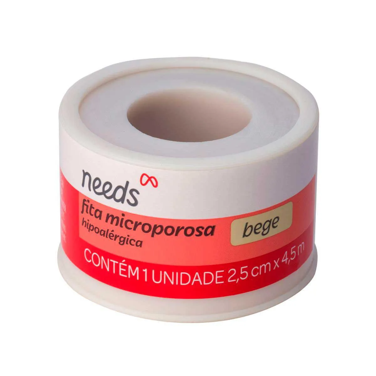 Fita Microporosa Needs Bege 2,5cm x 4,5m 1 unidade