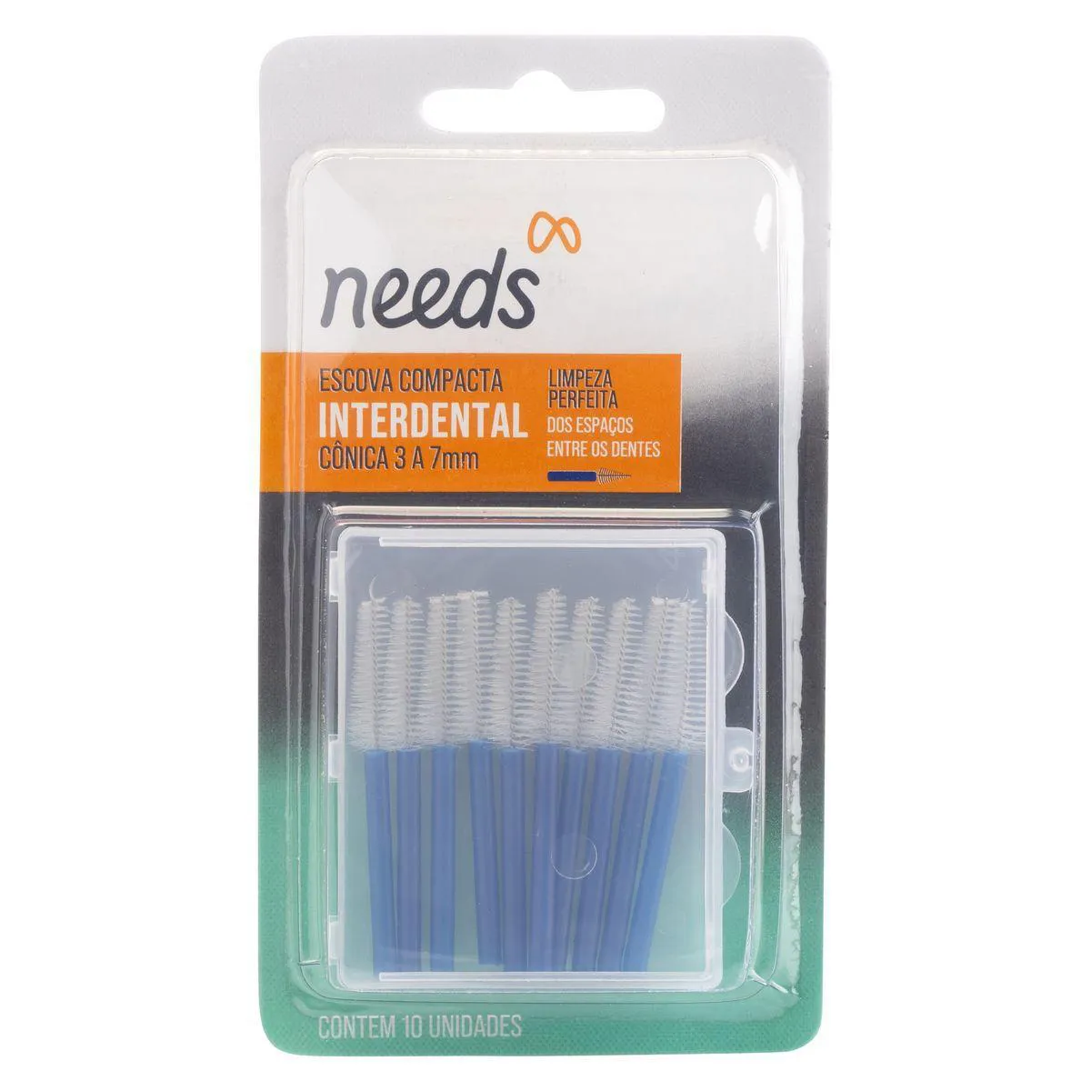 Escova Interdental Needs Cônica 3 a 7mm 10 Unidades