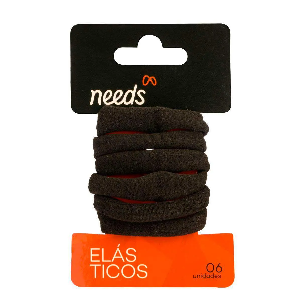 Elásticos de Cabelo Needs Preto 6 Unidades
