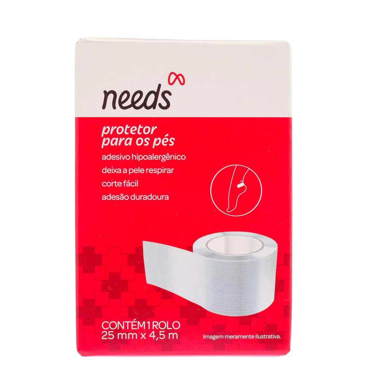 Adesivo Protetor para Pés Needs 25mm x 4,5m