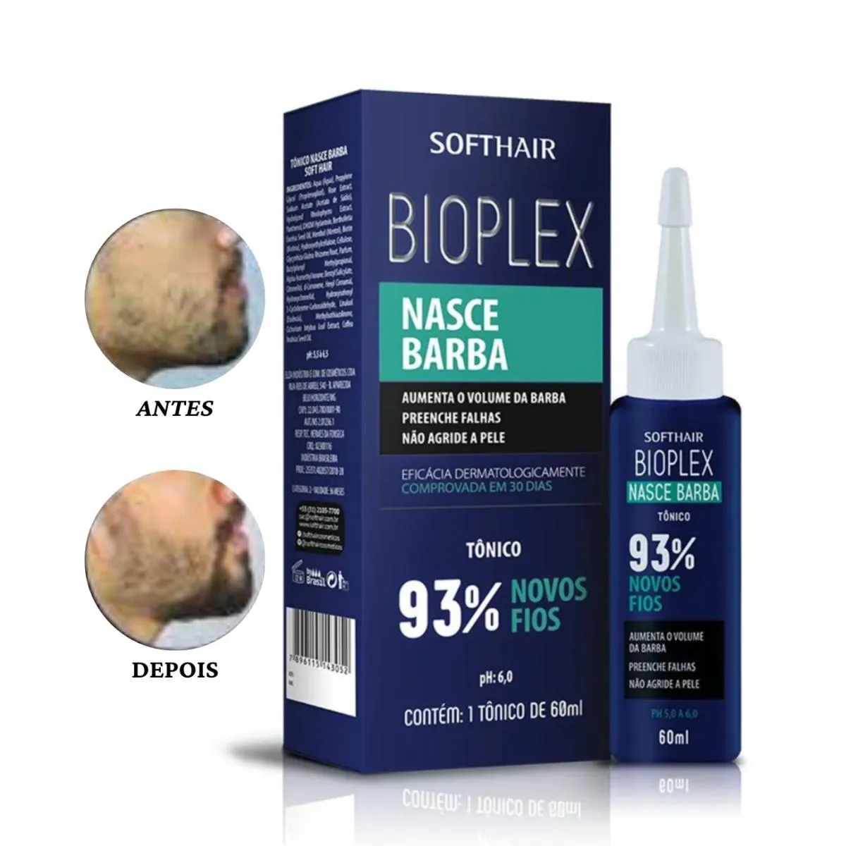Bioplex Nasce Barba Falhada Novos Fios com Fórmula Exclusiva