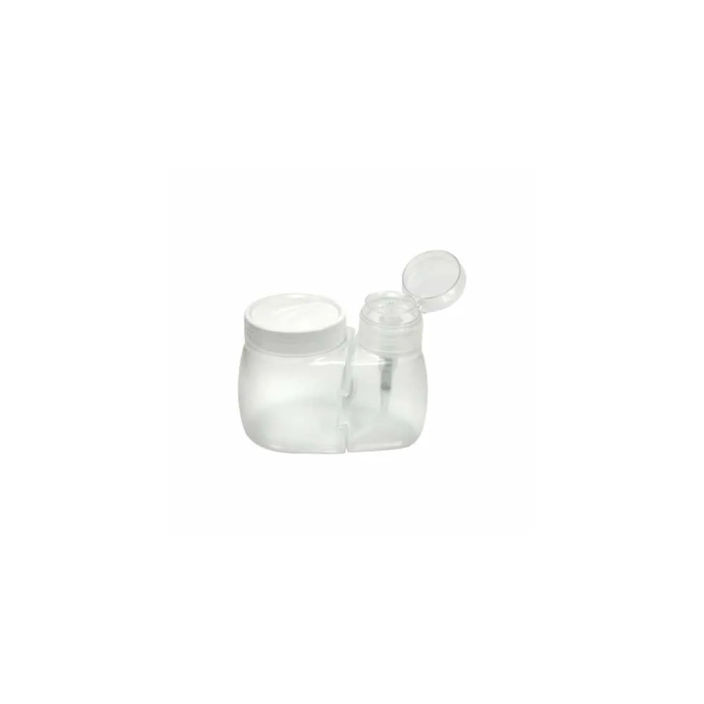 Porta Acetona 150ml com Porta Algodão Santa Clara Transparente