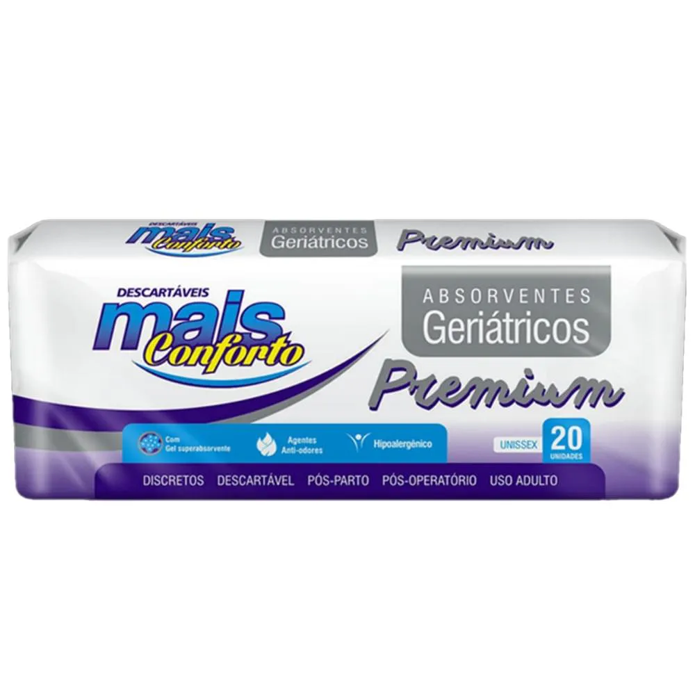 Absorvente Geriátrico Mais Conforto Premium - 20 unidades