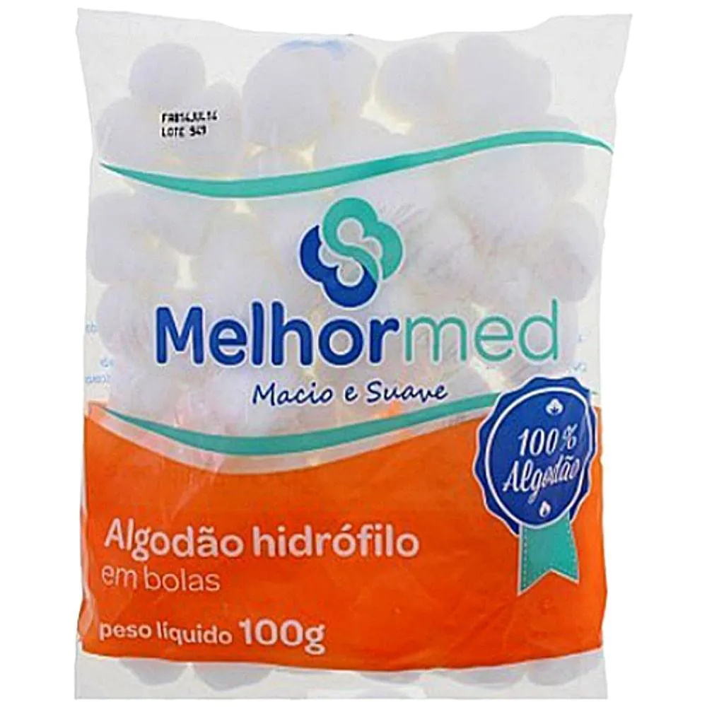 Algodão Hidrófilo em Bolas Melhormed 100g - Unidade