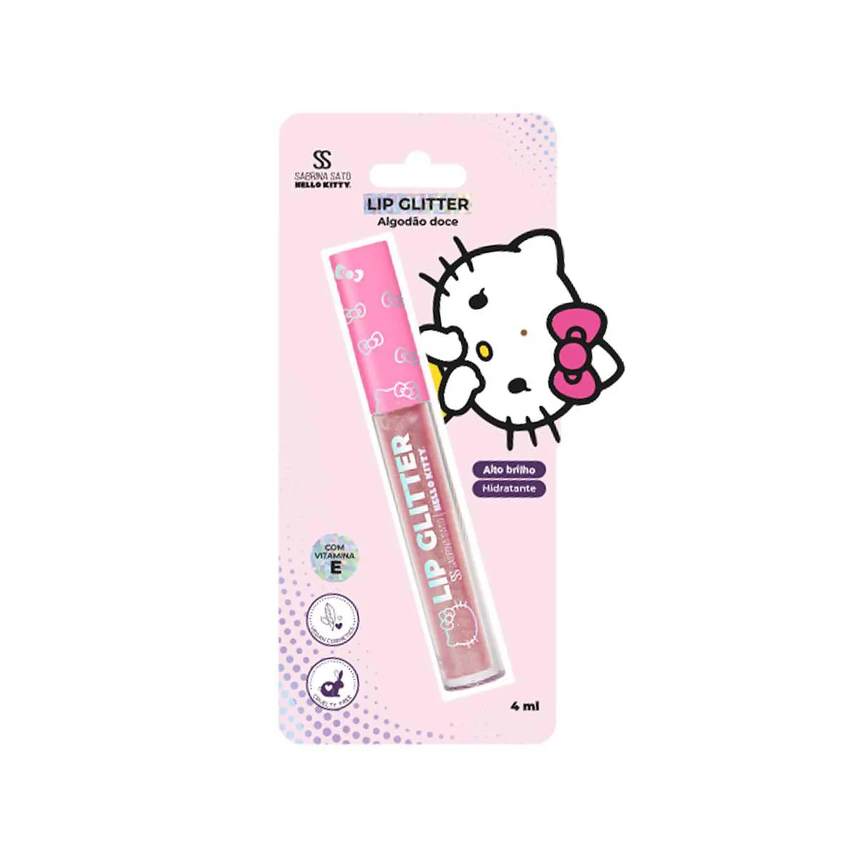 Lip Glitter Sabrina Sato Hello Kitty - Algodão Doce 4ml
