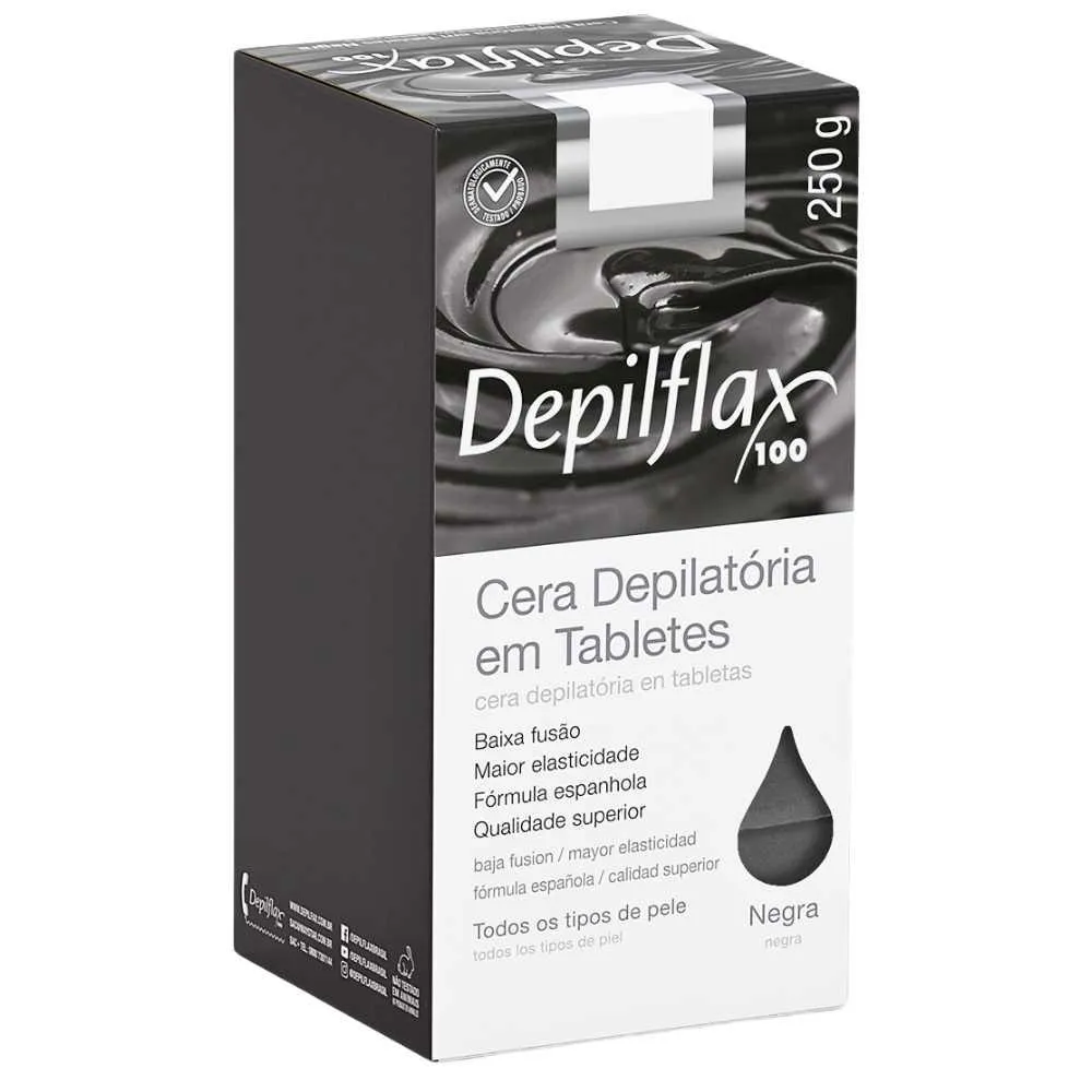 Cera Quente Depilatória Depilflax Negra 250g