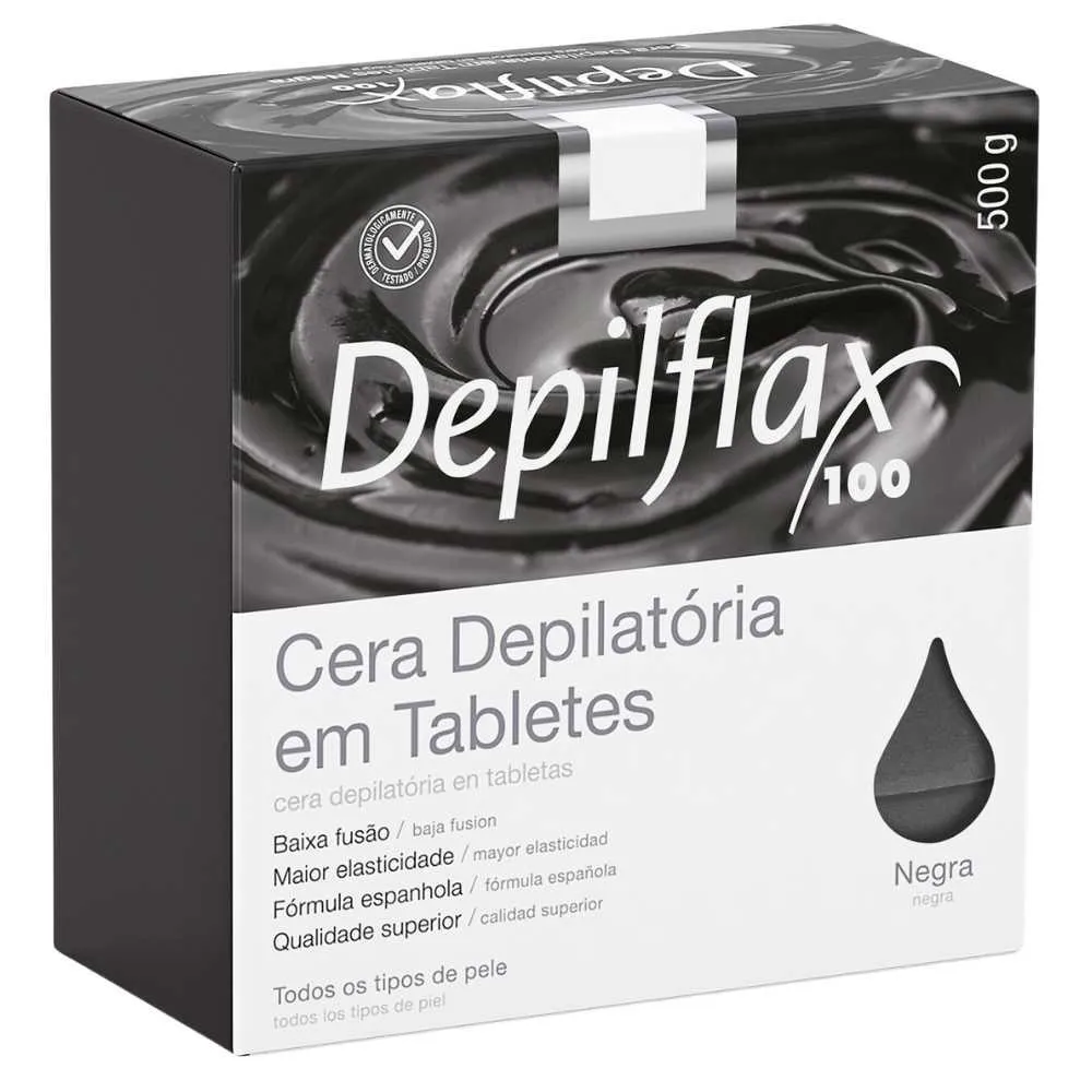 Cera Quente Depilatória Depilflax Negra 500g