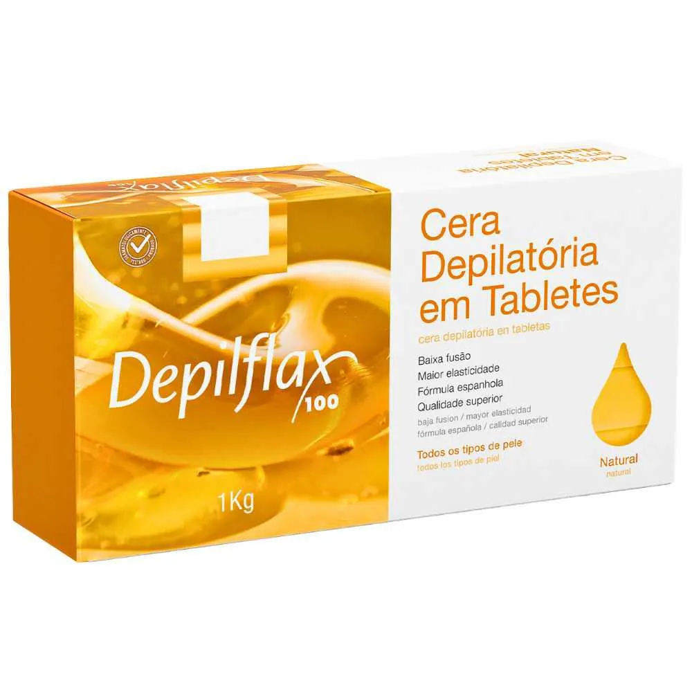 Cera Quente Depilatória Depilflax Natural 1kg
