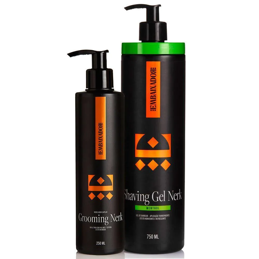 Grooming Capilar Nerk + Shaving Gel Nerk Menthol Embaixador 750ml