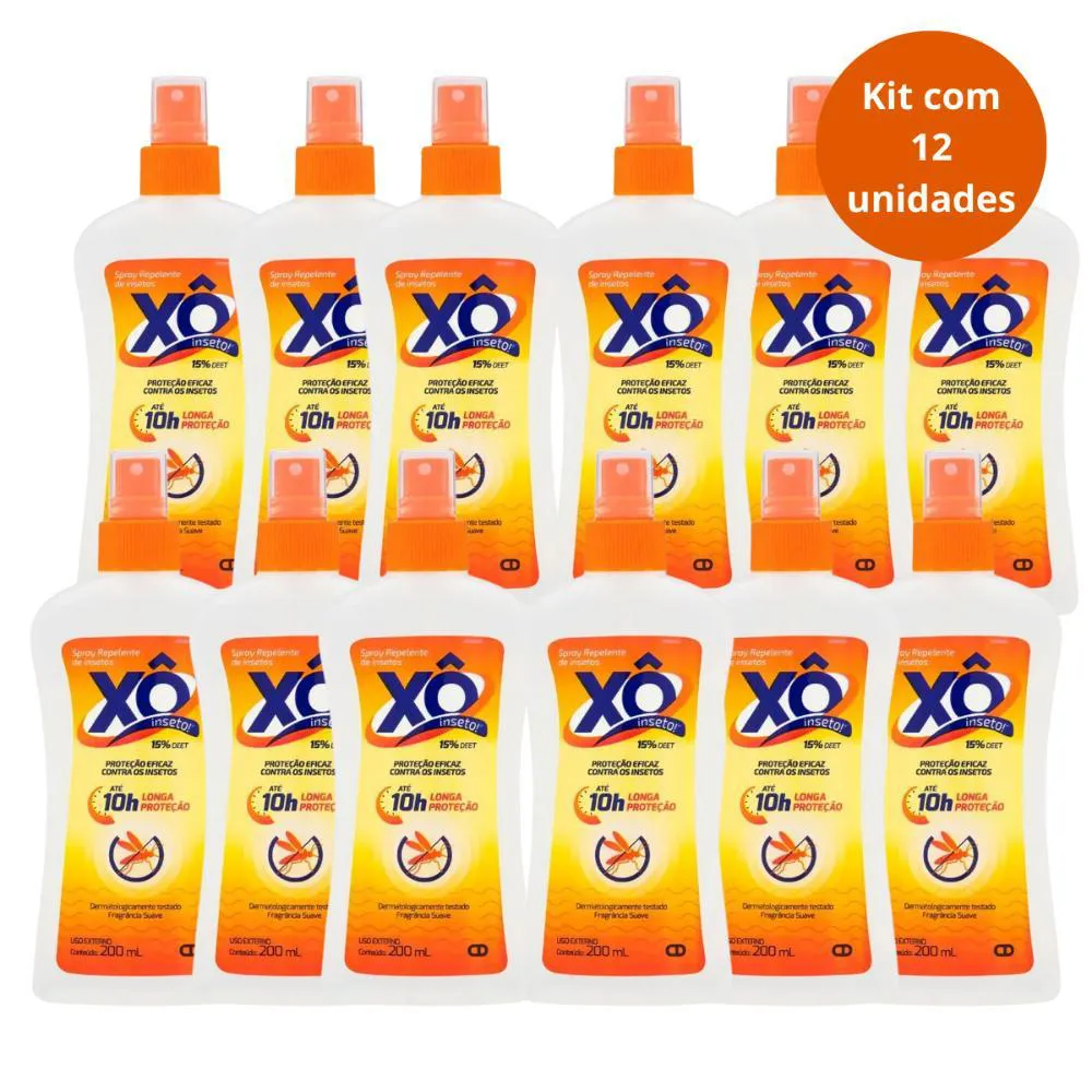 Kit Spray Repelente de Insetos Cimed Xô Inseto com 12 200ml
