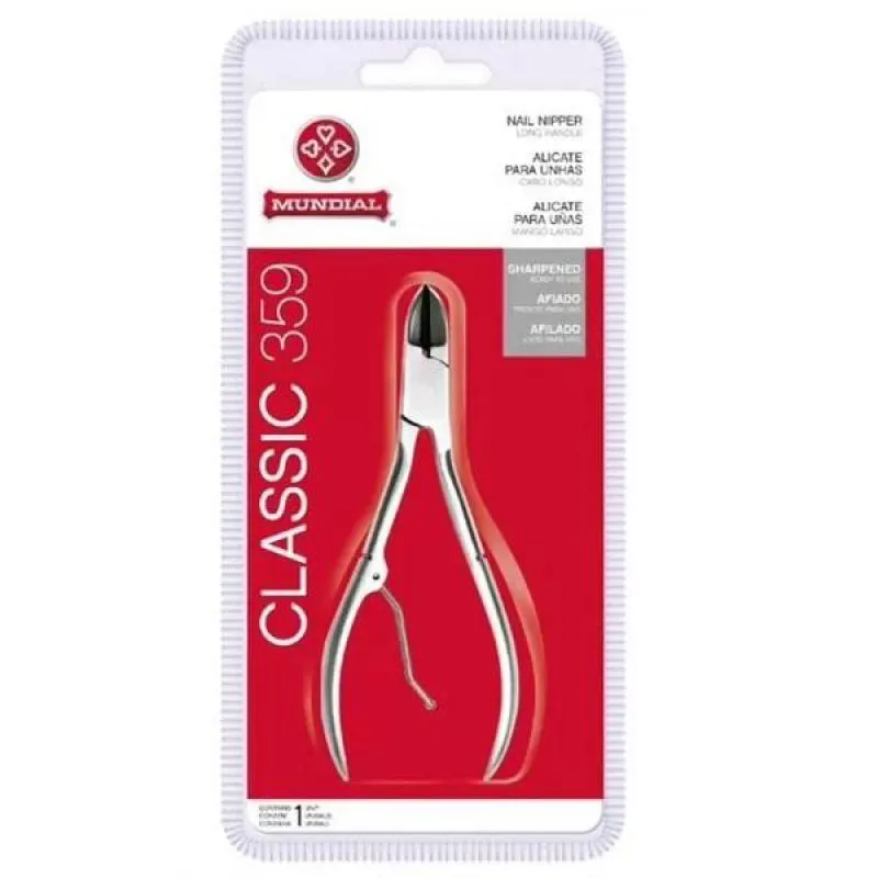 Alicate de Cuticula Profissional Cabo Longo Inox Reto Mundial Bc-359