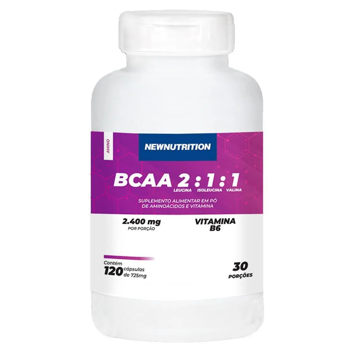 BCAA 2:1:1 2400mg Newnutrition 120 Cápsulas