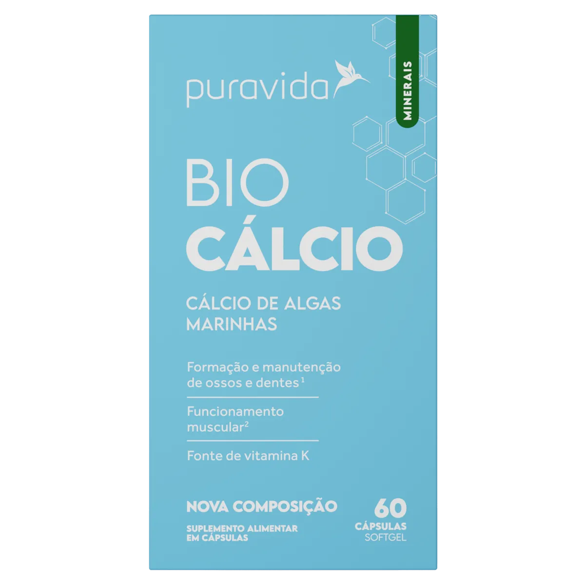 Cálcio Puravida Bio 60 cápsulas