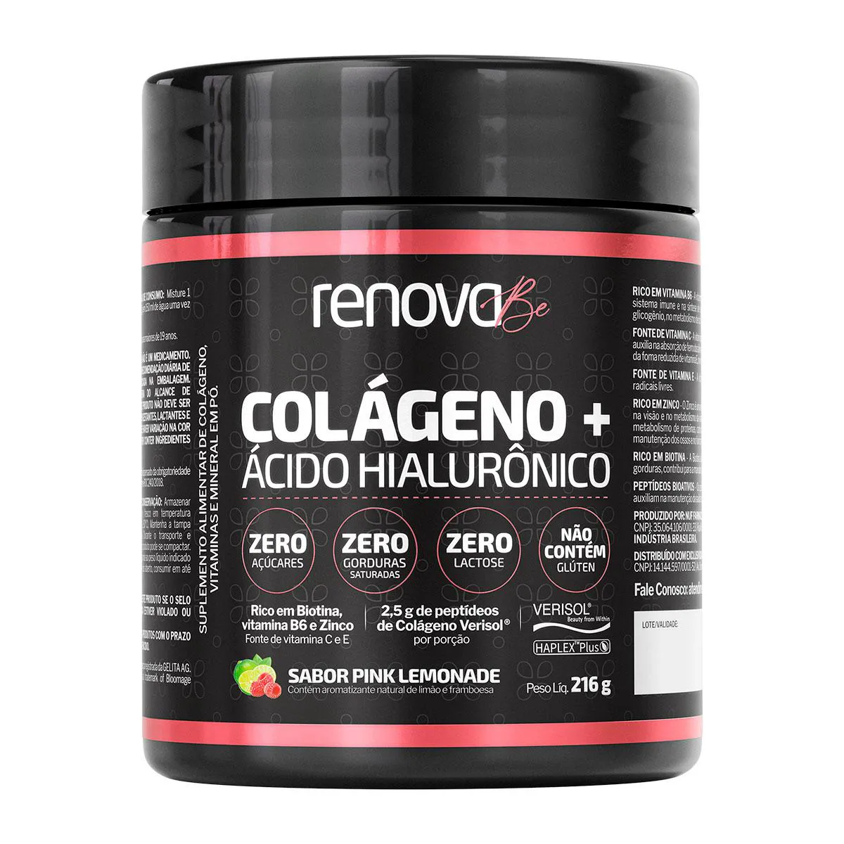 Colágeno + Ácido Hialurônico Renova Be Pink Lemonade 216g