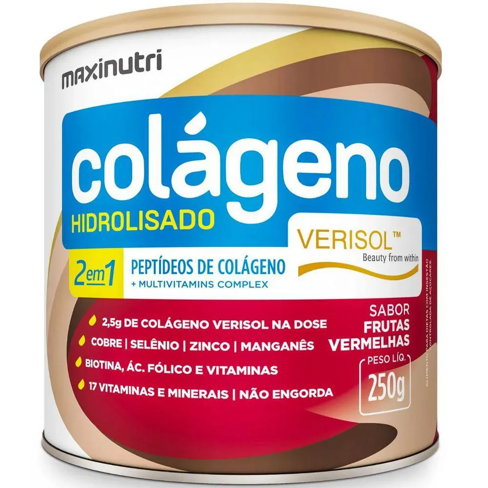 Colágeno Hidrolisado 2 em 1 Verisol – 250G – Frutas Vermelhas – Maxinutri