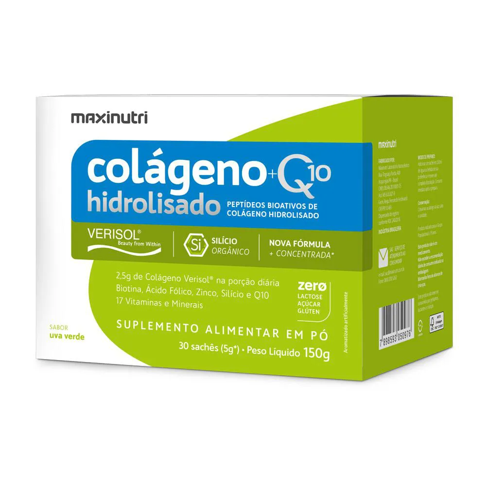 Colágeno Verisol Sachês Uva Verde com Coenzima Q10 Maxinutri
